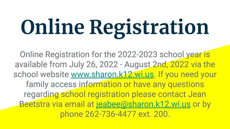 Online Registration for 2022-2023 School Year!