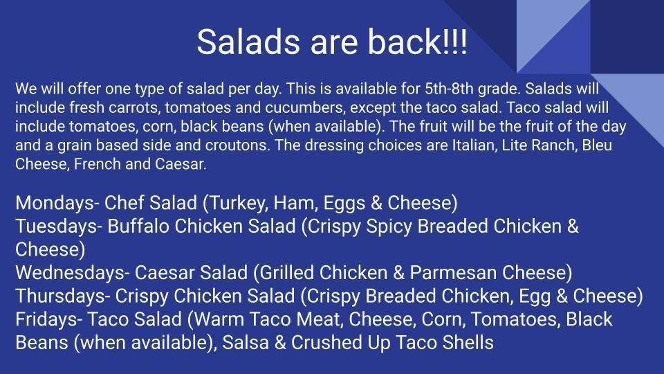 Salads are Back!