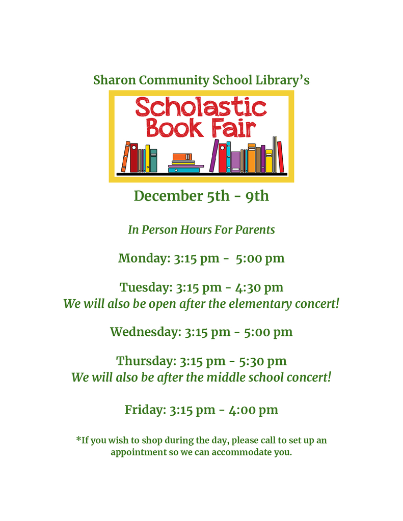 Scholastic Book Fair Dates